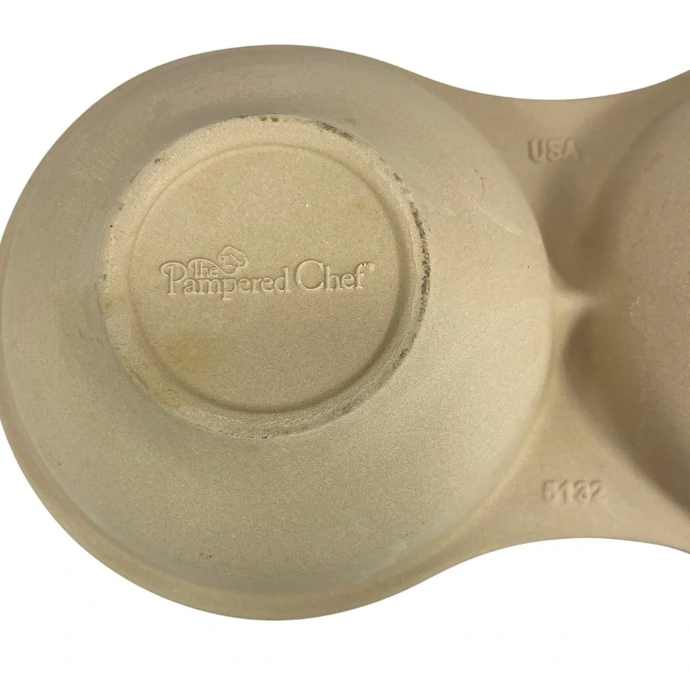 Pampered Chef Stoneware Microwave‎ Egg Cooker #5132 2-Well Egg Poacher USA